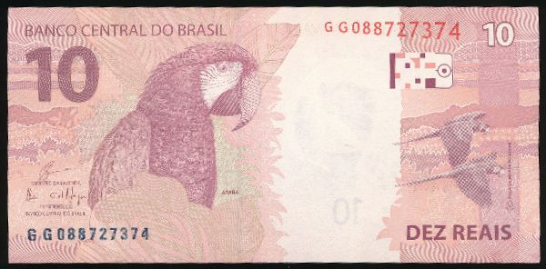Бразилия, 10 реалов (2010 г.)
