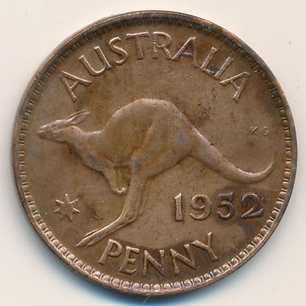 Австралия, 1 пенни (1952 г.)