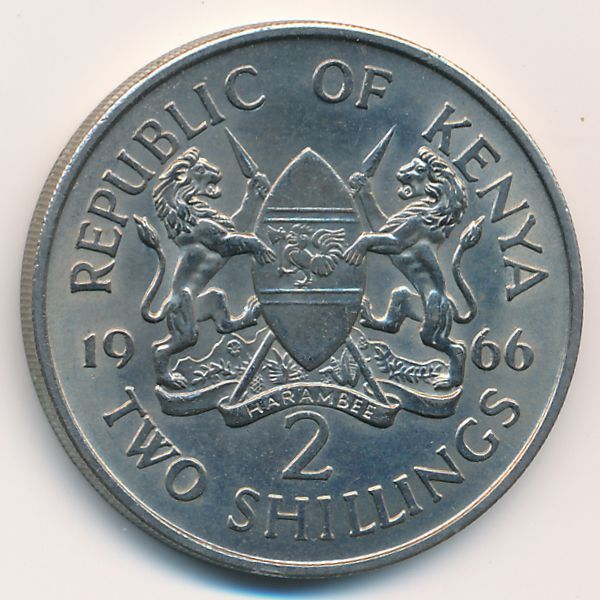Кения, 2 шиллинга (1966 г.)