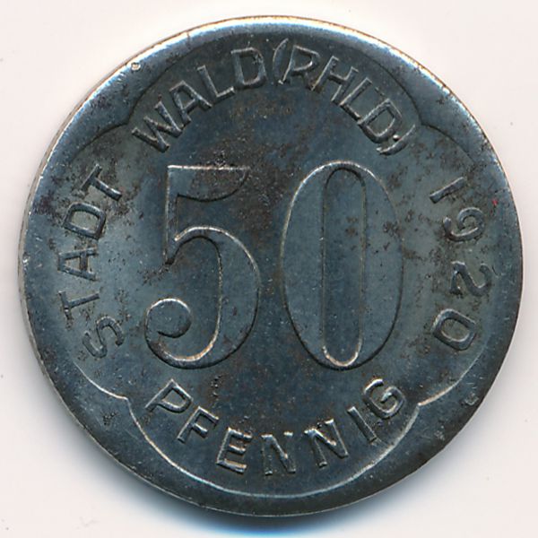 Вальд., 50 пфеннигов (1920 г.)