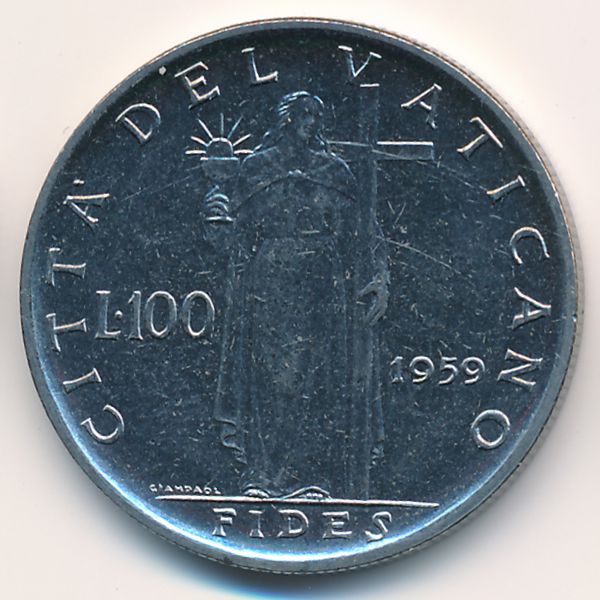 Ватикан, 100 лир (1959 г.)