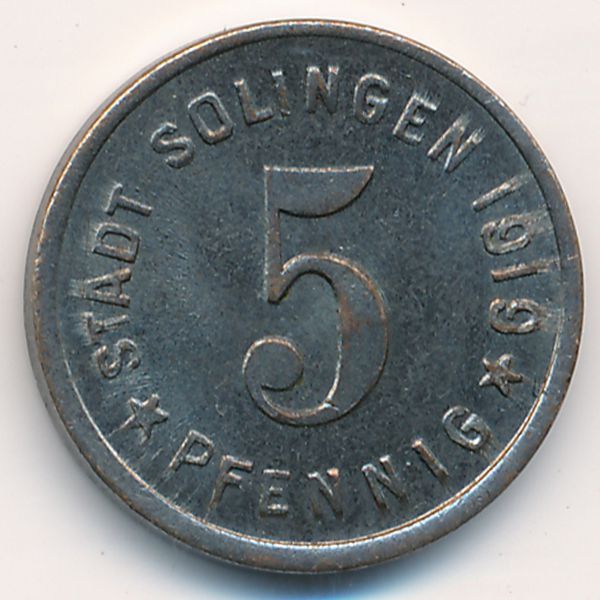 Золинген., 5 пфеннигов (1919 г.)