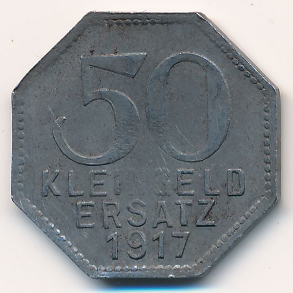 Тюбинген., 50 пфеннигов (1917 г.)
