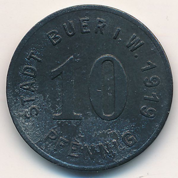 Буер., 10 пфеннигов (1919 г.)
