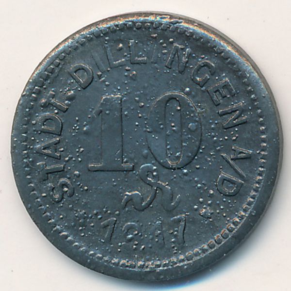 Диллинген-на-Дунае., 10 пфеннигов (1917 г.)