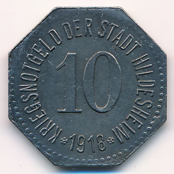 Хильдесхайм., 10 пфеннигов (1918 г.)