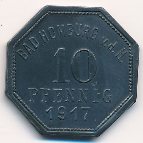Хомбург., 10 пфеннигов (1917 г.)