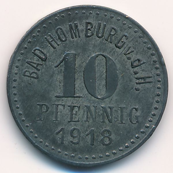 Хомбург., 10 пфеннигов (1918 г.)
