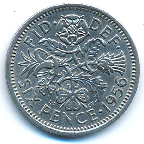 Великобритания, 6 пенсов (1956 г.)