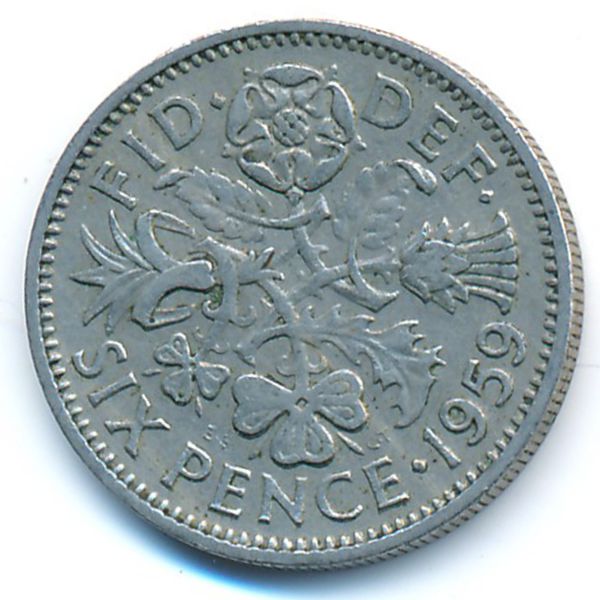 Великобритания, 6 пенсов (1959 г.)