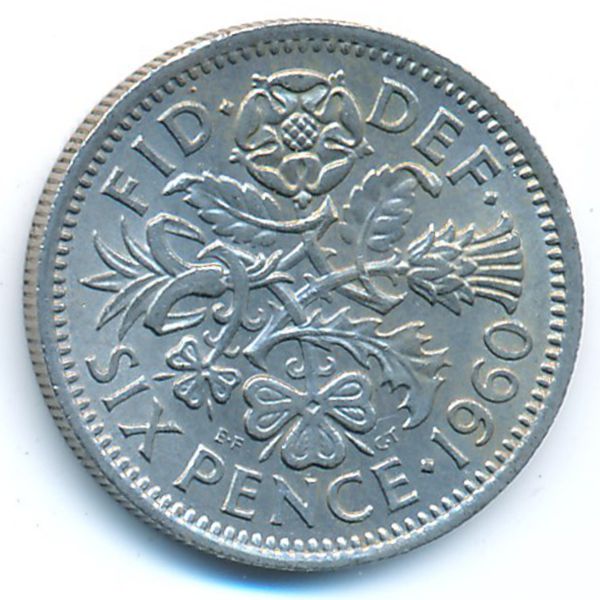 Великобритания, 6 пенсов (1960 г.)