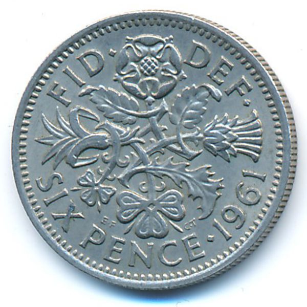 Великобритания, 6 пенсов (1961 г.)