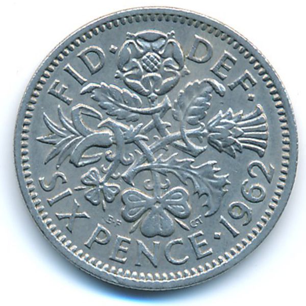 Великобритания, 6 пенсов (1962 г.)