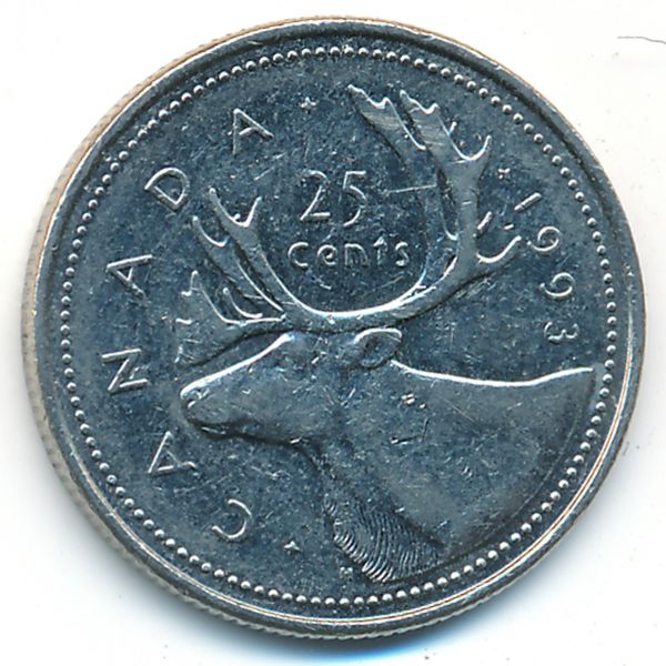 Канада, 25 центов (1993 г.)