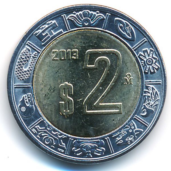 Мексика, 2 песо (2013 г.)