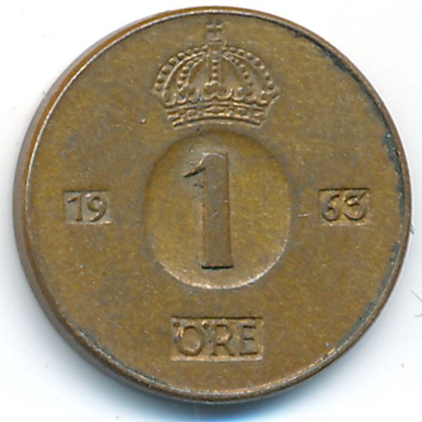 Швеция, 1 эре (1963 г.)