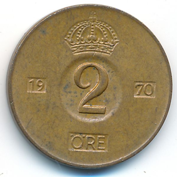 Швеция, 2 эре (1970 г.)