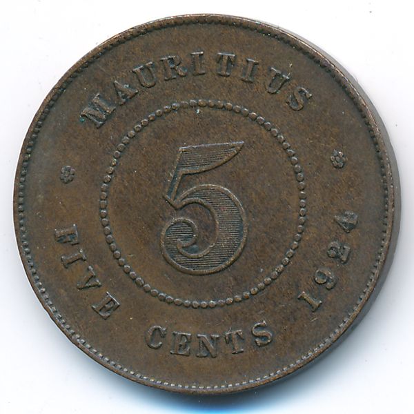 Маврикий, 5 центов (1924 г.)