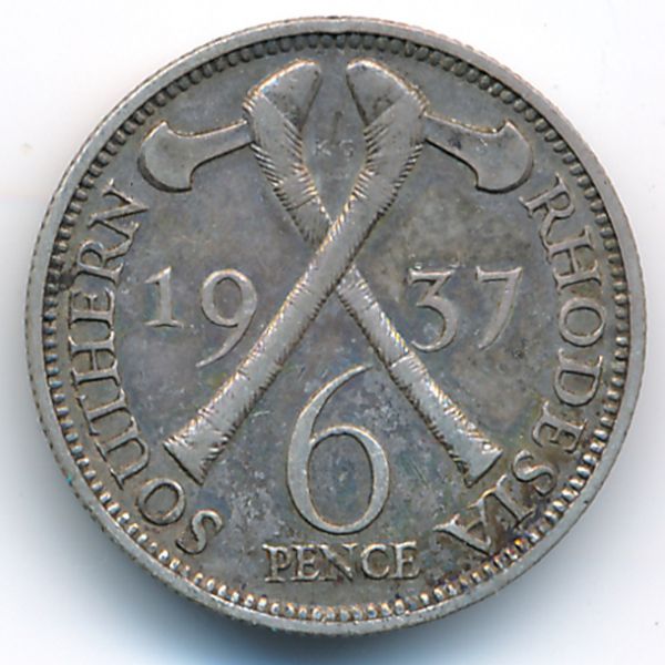 Южная Родезия, 6 пенсов (1937 г.)