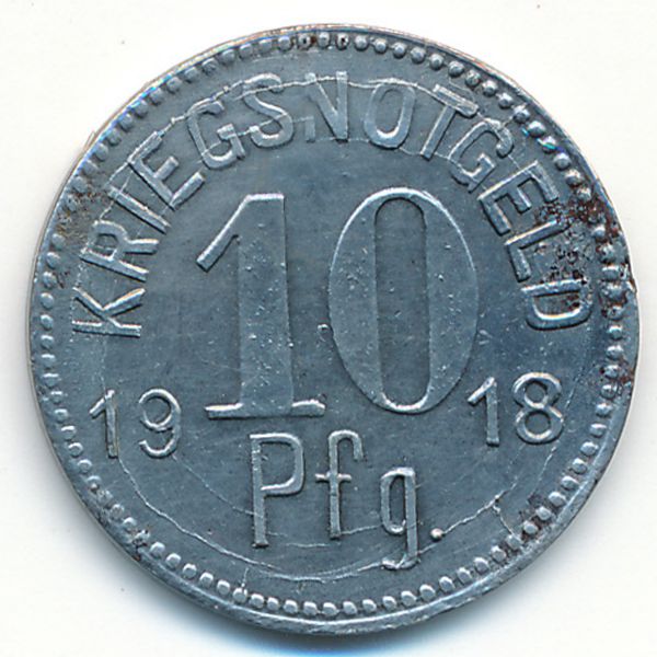 Таубербишофсхайм., 10 пфеннигов (1918 г.)
