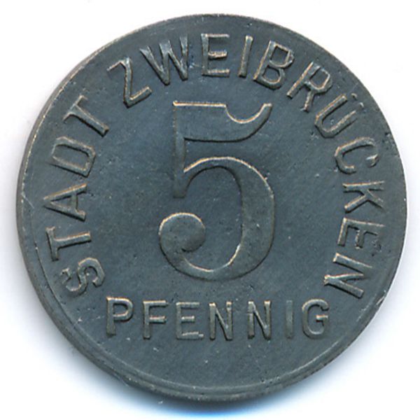 Цвайбрюккен., 5 пфеннигов (1919 г.)