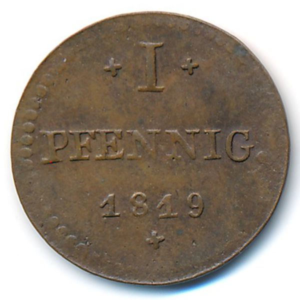 Hesse-Darmstadt, 1 pfennig, 1819
