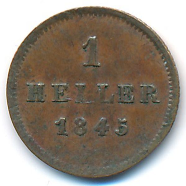 Бавария, 1 геллер (1845 г.)