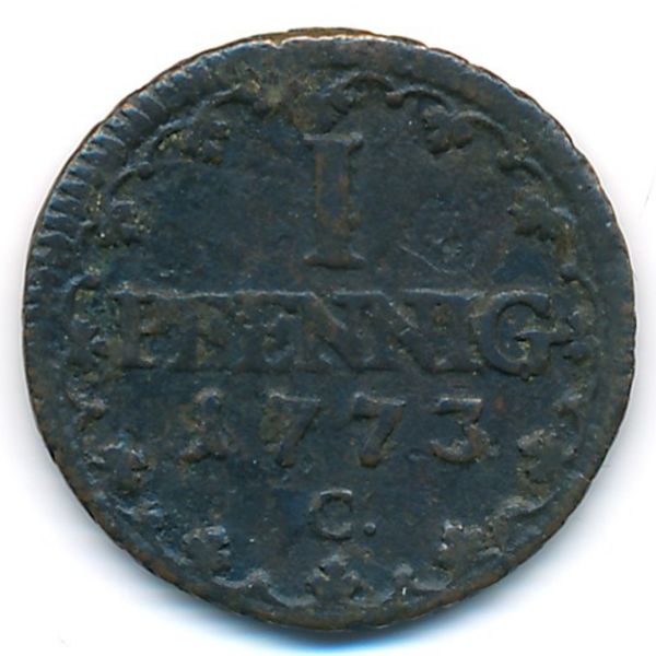 Саксония, 1 пфенниг (1773 г.)
