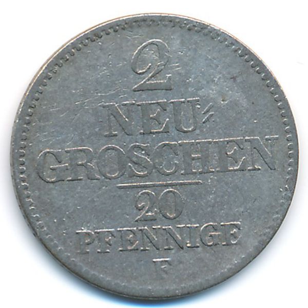 Саксония, 2 новых гроша (1854 г.)