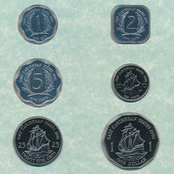 Восточные Карибы, Набор монет (1991 г.)