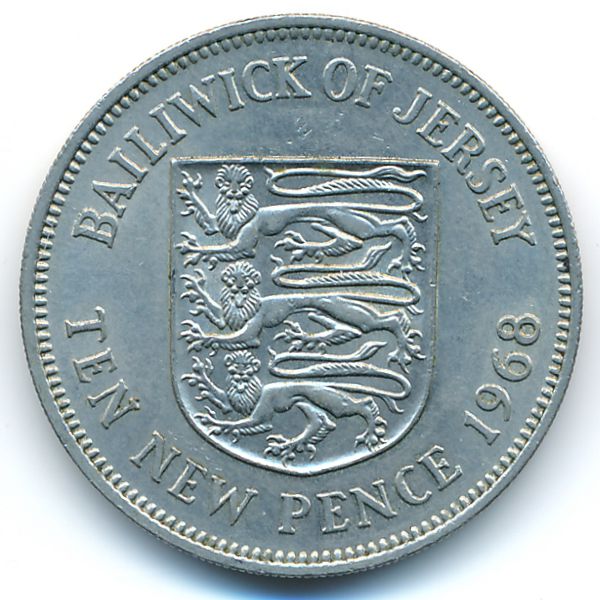 Джерси, 10 новых пенсов (1968 г.)