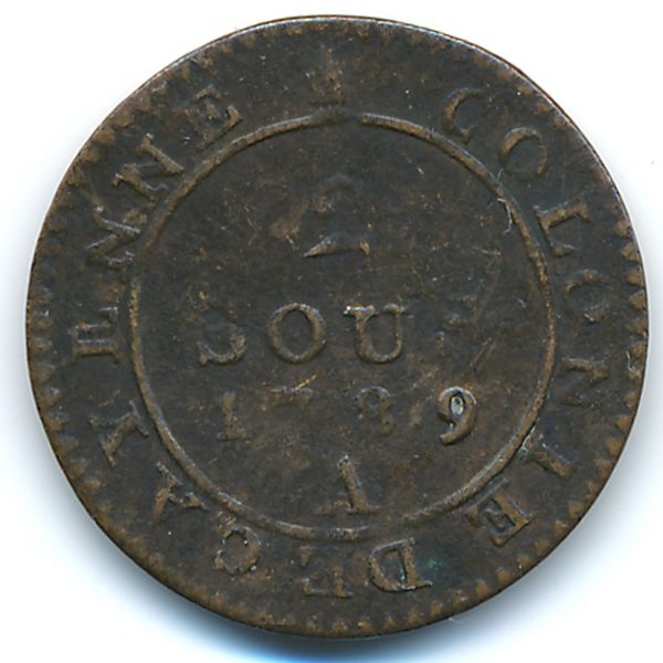 Французская Гвиана, 2 су (1789 г.)