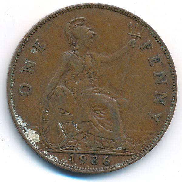 Великобритания, 1 пенни (1936 г.)
