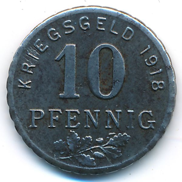 Хаттинген., 10 пфеннигов (1918 г.)