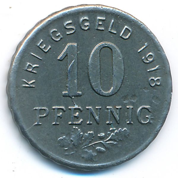 Хаттинген., 10 пфеннигов (1918 г.)