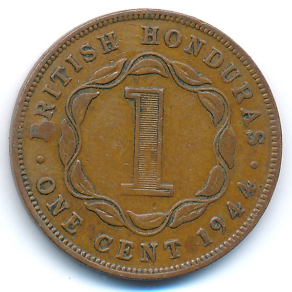 Британский Гондурас, 1 цент (1944 г.)