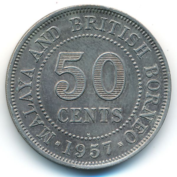 Малайя и Британское Борнео, 50 центов (1957 г.)