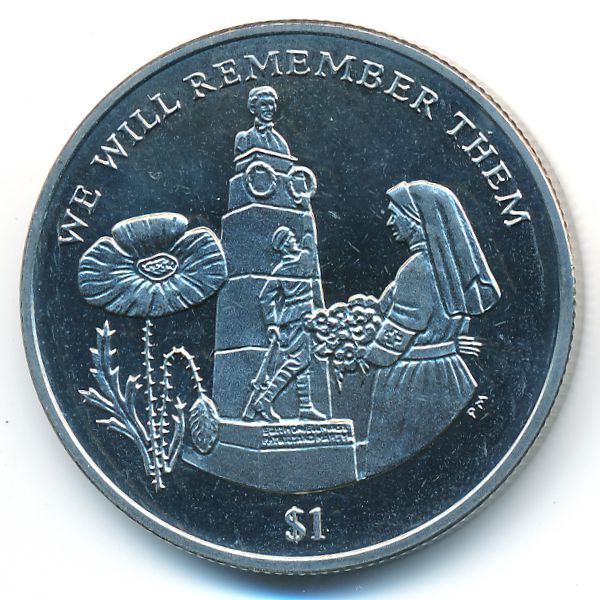 Виргинские острова, 1 доллар (2014 г.)