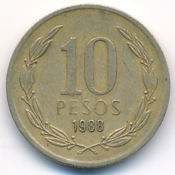Чили, 10 песо (1988 г.)