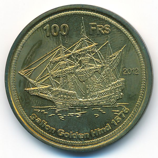 Остров Европа., 100 франков (2012 г.)