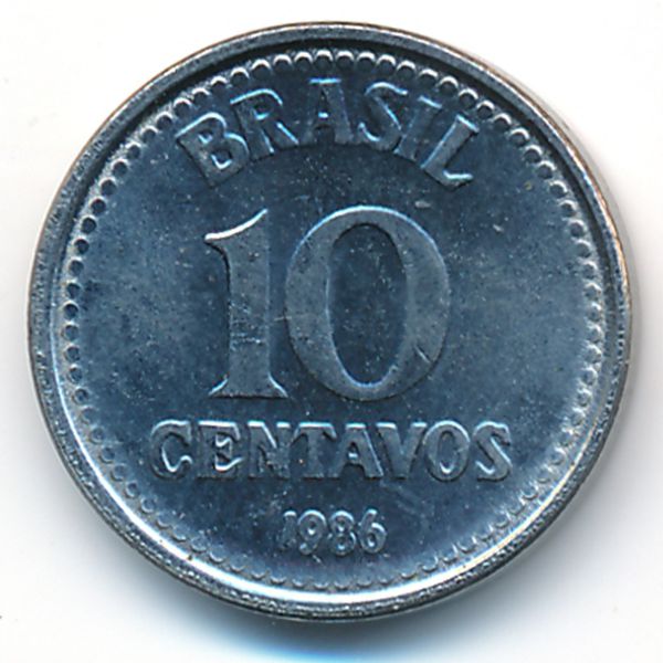 Бразилия, 10 сентаво (1986 г.)