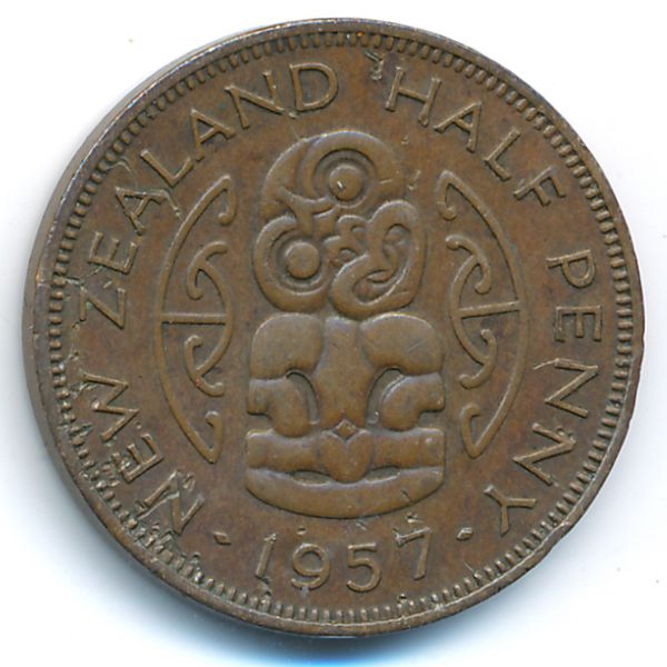 Новая Зеландия, 1/2 пенни (1957 г.)