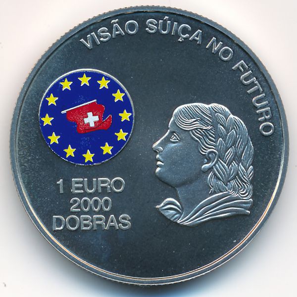Сан-Томе и Принсипи, 2000 добра - 1 евро (1997 г.)