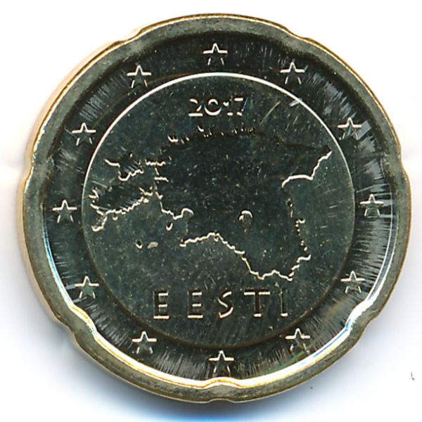 Эстония, 20 евроцентов (2017 г.)