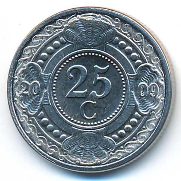 Антильские острова, 25 центов (2009 г.)