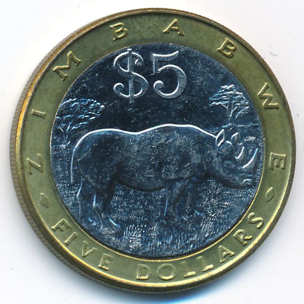 Зимбабве, 5 долларов (2002 г.)