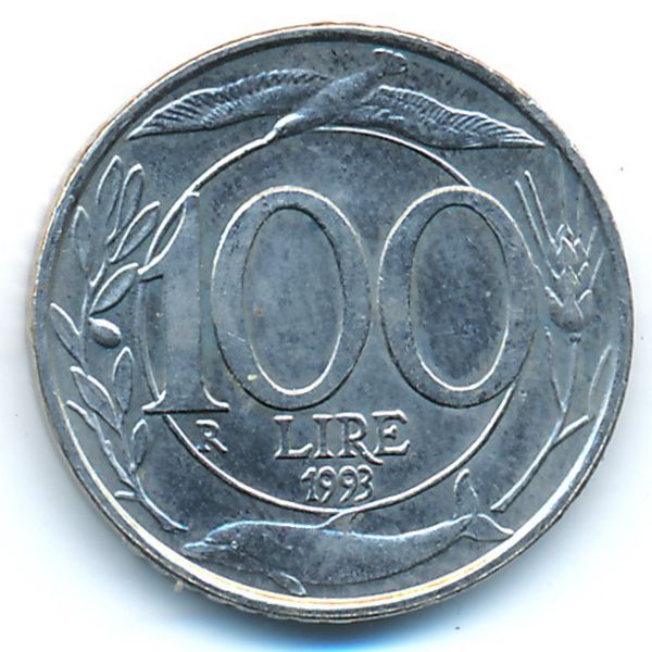 Италия, 100 лир (1993 г.)