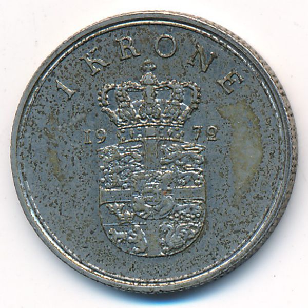 Дания, 1 крона (1972 г.)