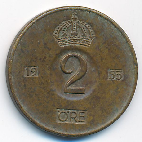 Швеция, 2 эре (1953 г.)