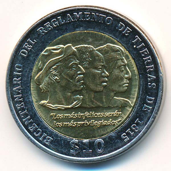 Уругвай, 10 песо (2015 г.)